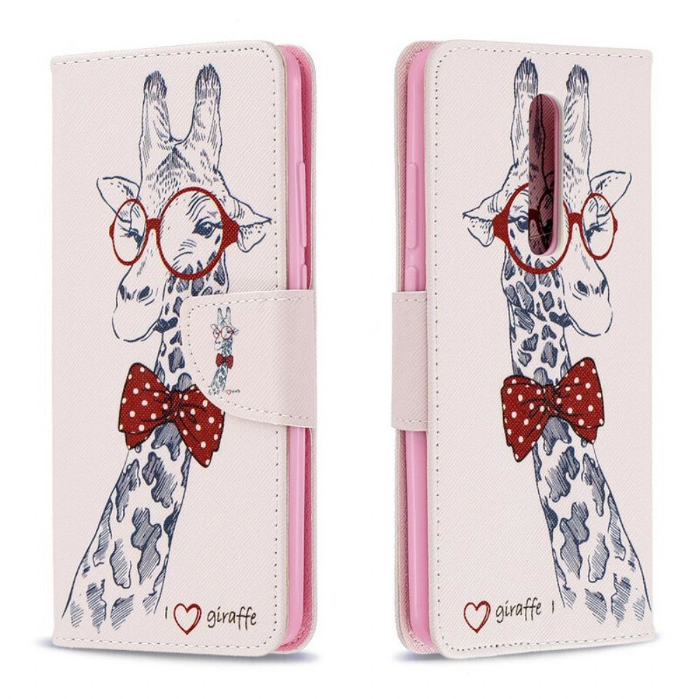 Leren Hoesje voor Xiaomi Mi 9T / Mi 9T Pro Nerdy Giraf