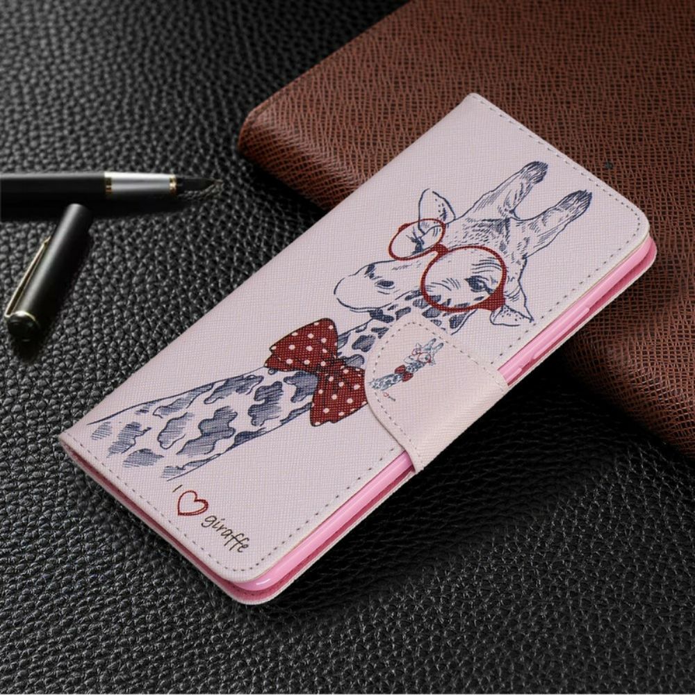 Leren Hoesje voor Xiaomi Mi 9T / Mi 9T Pro Nerdy Giraf