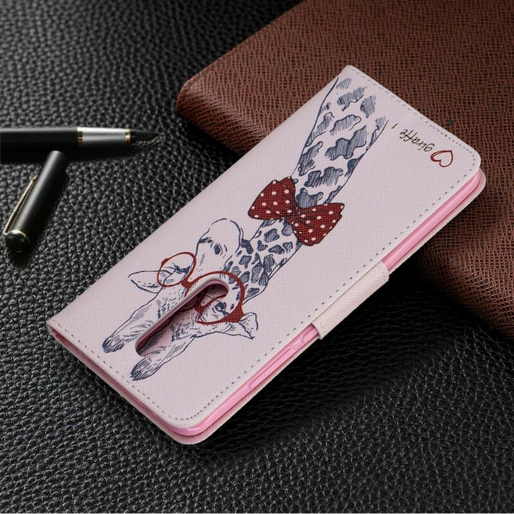 Leren Hoesje voor Xiaomi Mi 9T / Mi 9T Pro Nerdy Giraf