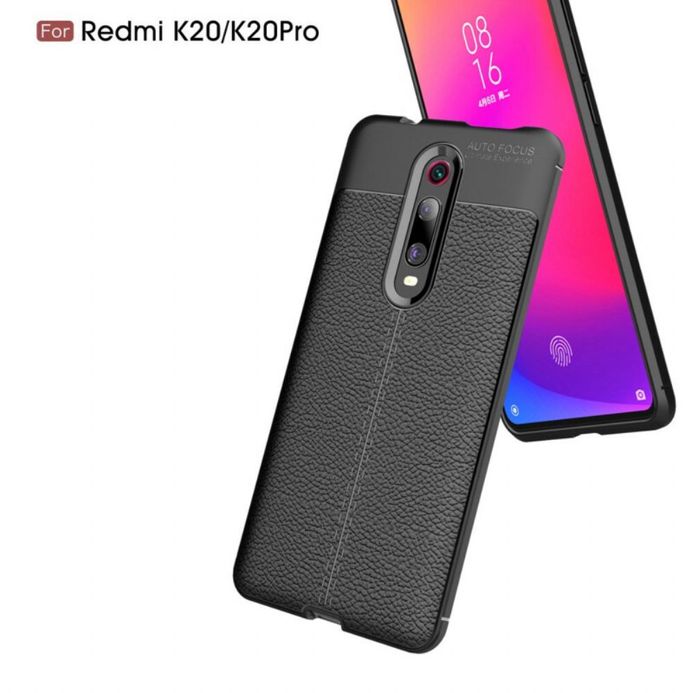 Telefoonhoesje voor Xiaomi Mi 9T / Mi 9T Pro Dubbele Lijn Litchi Leder Effect