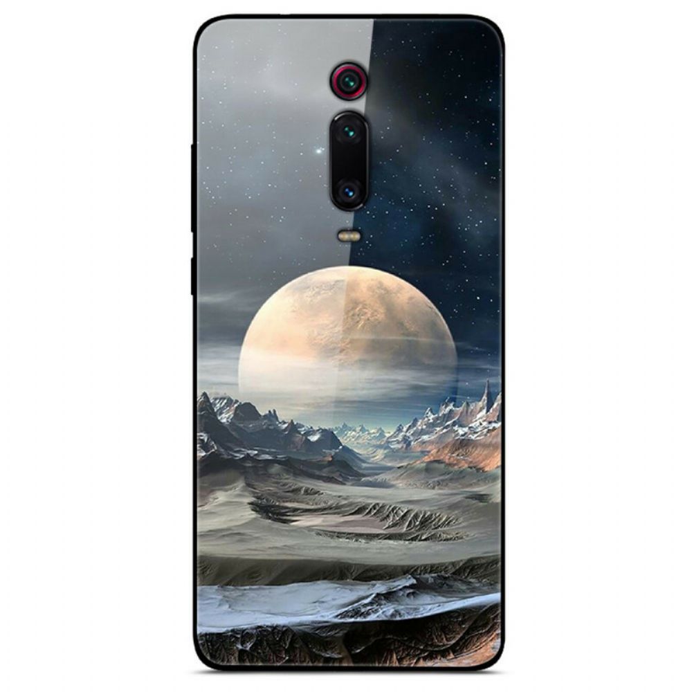 Telefoonhoesje voor Xiaomi Mi 9T / Mi 9T Pro Ruimte Maan Gehard Glas