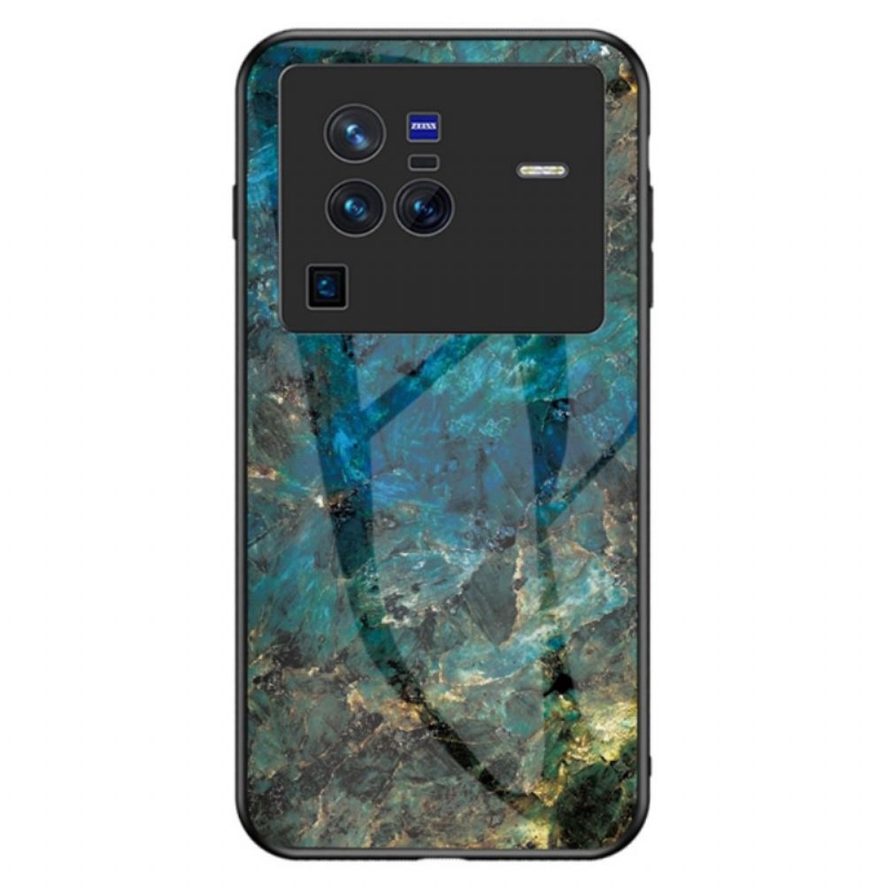 Hoesje voor Vivo X80 Pro Marmer Gehard Glas