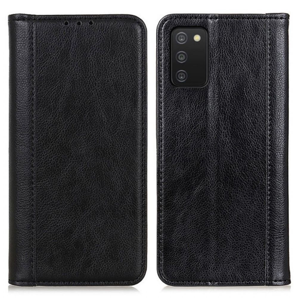 Bescherming Hoesje voor Samsung Galaxy A03s Folio-hoesje Litchi Business Splitleer