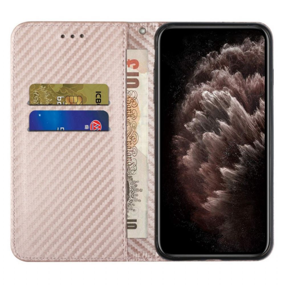 Bescherming Hoesje voor Samsung Galaxy A03s Met Ketting Folio-hoesje Koolstofvezel Band