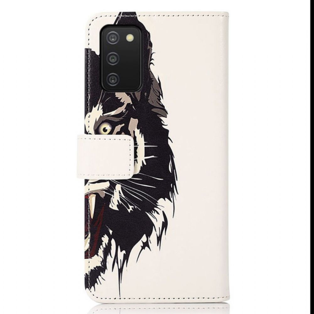 Flip Case voor Samsung Galaxy A03s Felle Tijger