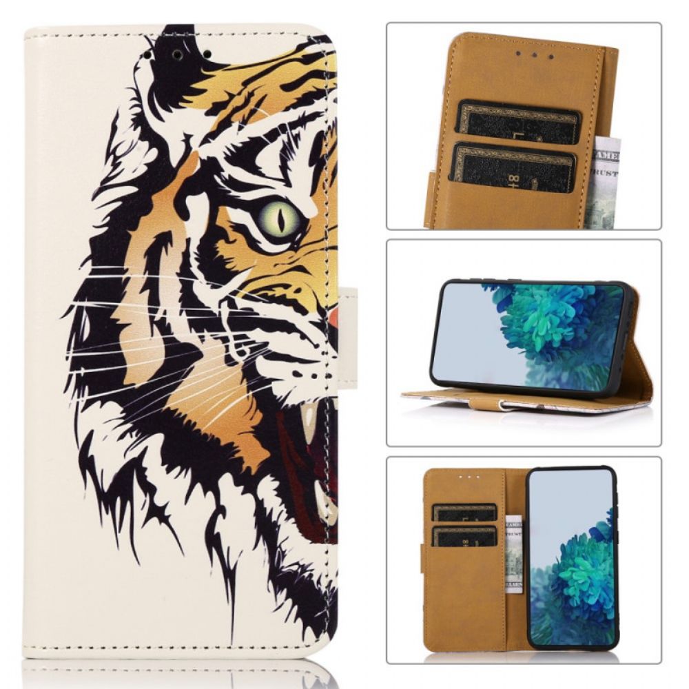 Flip Case voor Samsung Galaxy A03s Felle Tijger