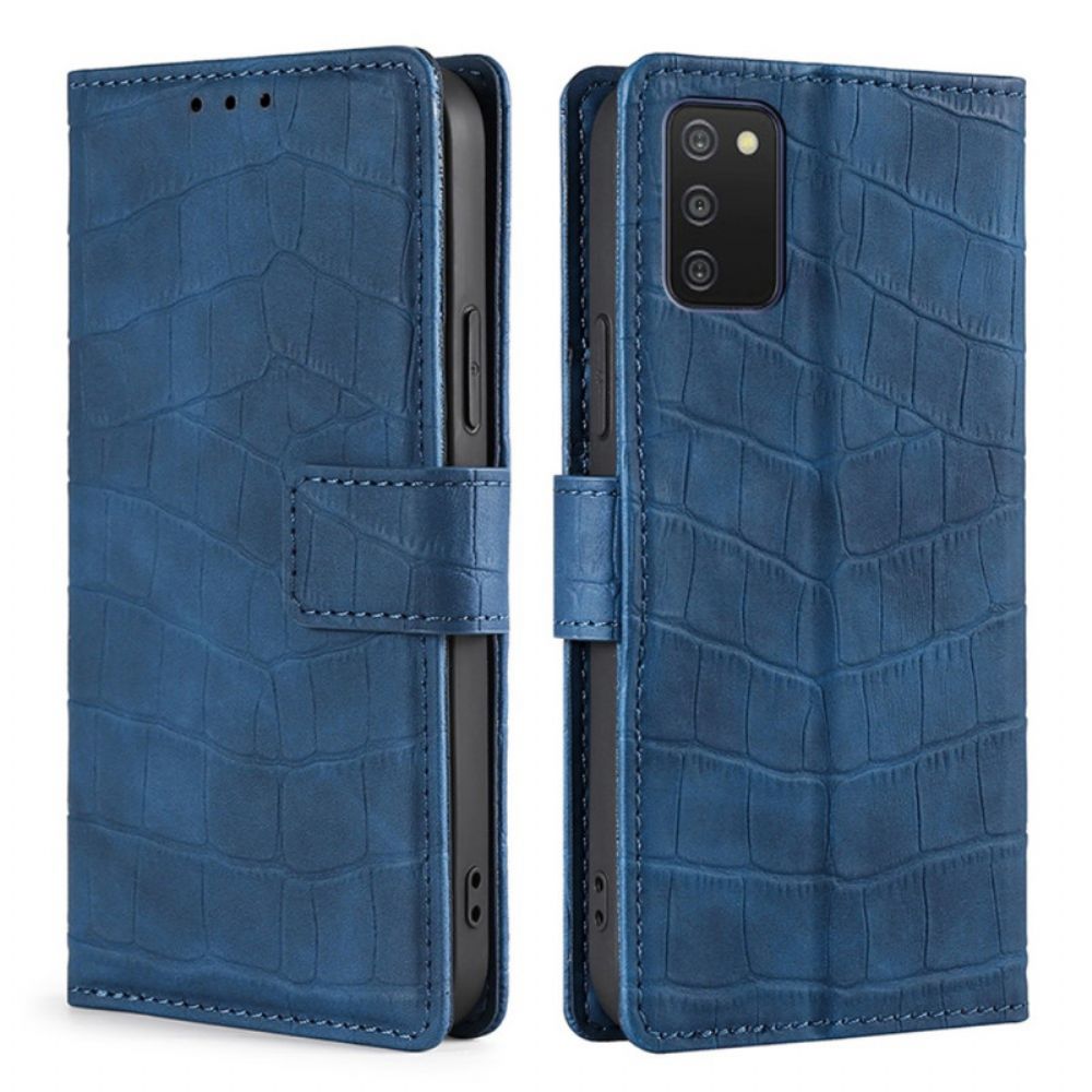 Flip Case voor Samsung Galaxy A03s Krokodillenleereffect