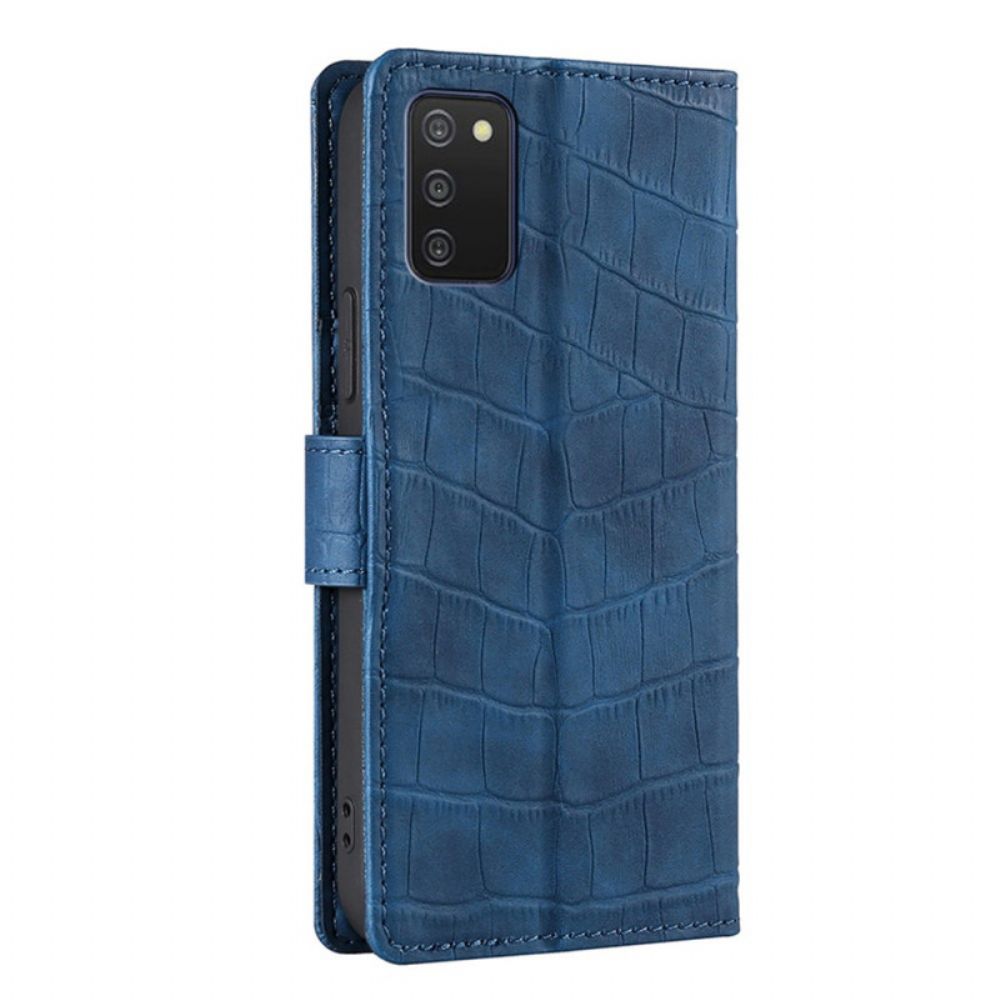 Flip Case voor Samsung Galaxy A03s Krokodillenleereffect