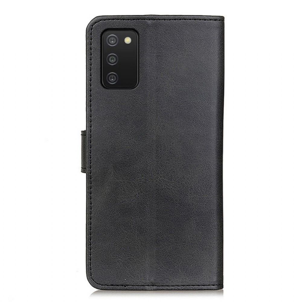 Flip Case voor Samsung Galaxy A03s Mat Leereffect