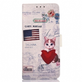 Flip Case voor Samsung Galaxy A03s Reizende Kat