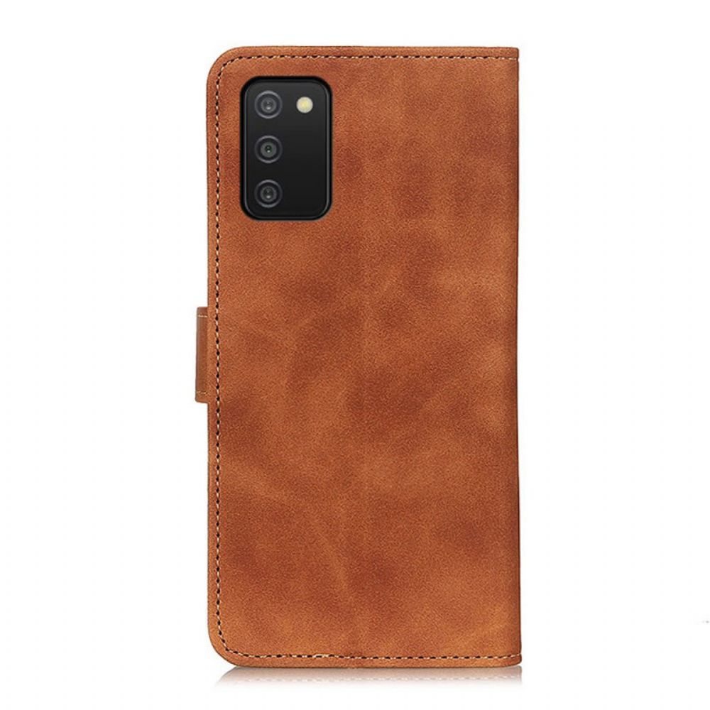 Folio-hoesje voor Samsung Galaxy A03s Vintage Khazneh Leereffect