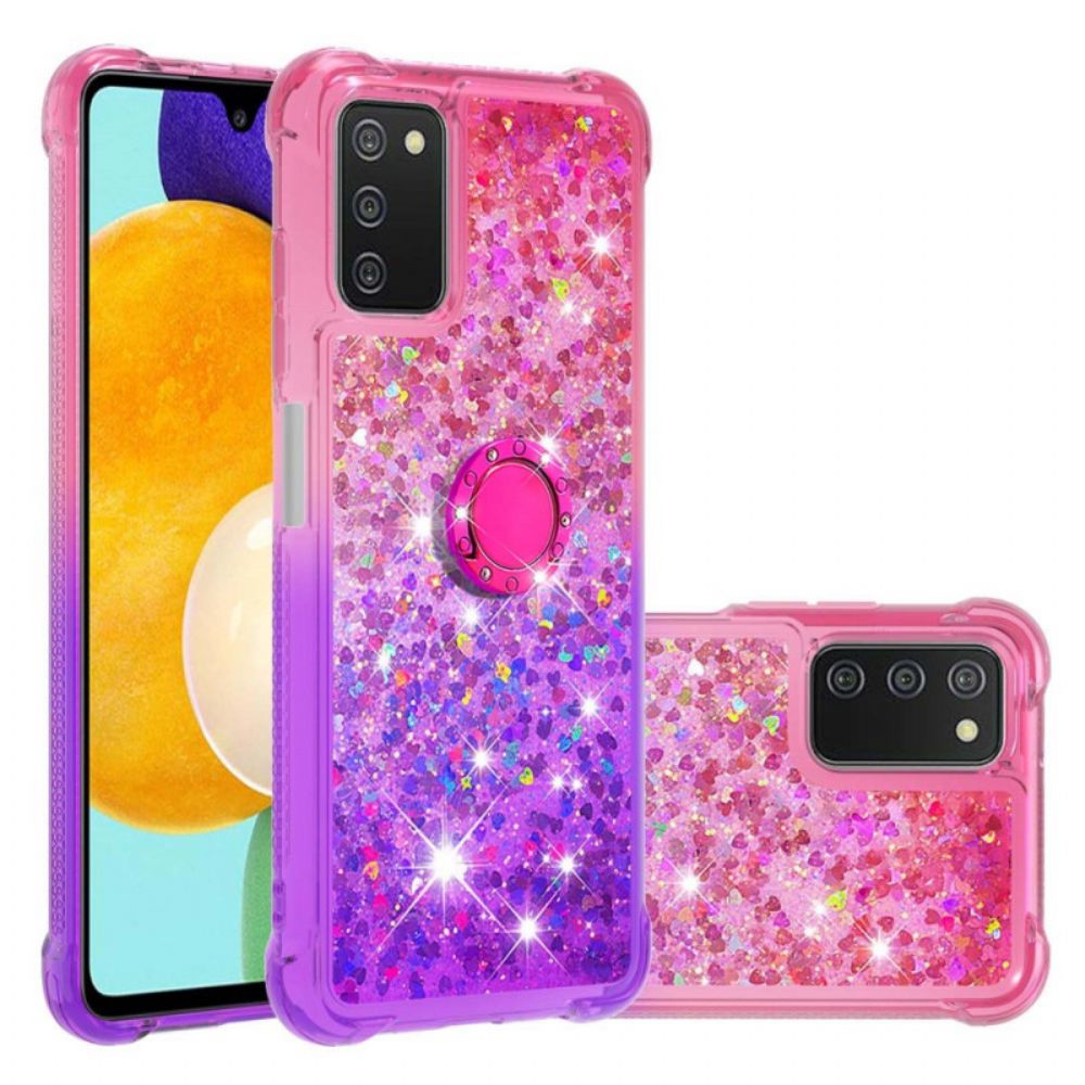 Hoesje voor Samsung Galaxy A03s Glitter Ring-ondersteuning