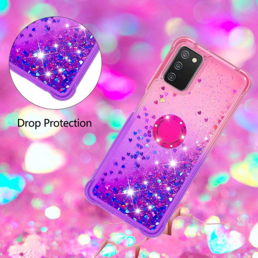 Hoesje voor Samsung Galaxy A03s Glitter Ring-ondersteuning