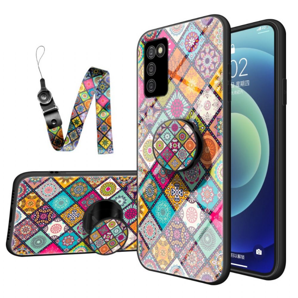 Hoesje voor Samsung Galaxy A03s Magnetische Patchwork Houder