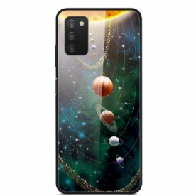 Telefoonhoesje voor Samsung Galaxy A03s Zonnestelsel Planeet Gehard Glas