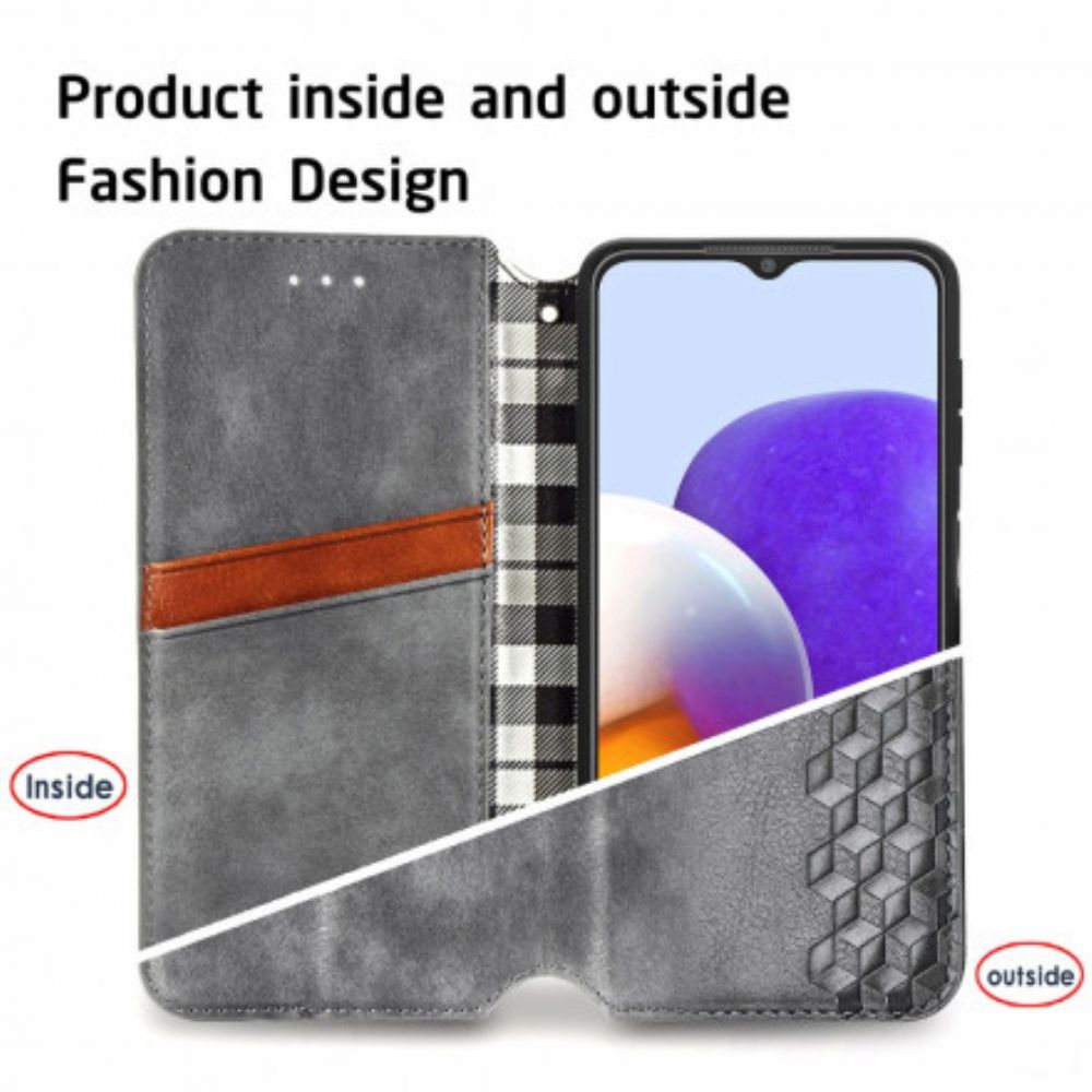 Bescherming Hoesje voor Samsung Galaxy A22 4G Folio-hoesje Diamond Textuur Leder Effect