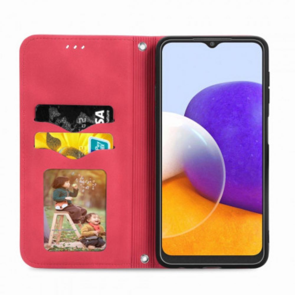 Bescherming Hoesje voor Samsung Galaxy A22 4G Folio-hoesje Vintage Kunstleer