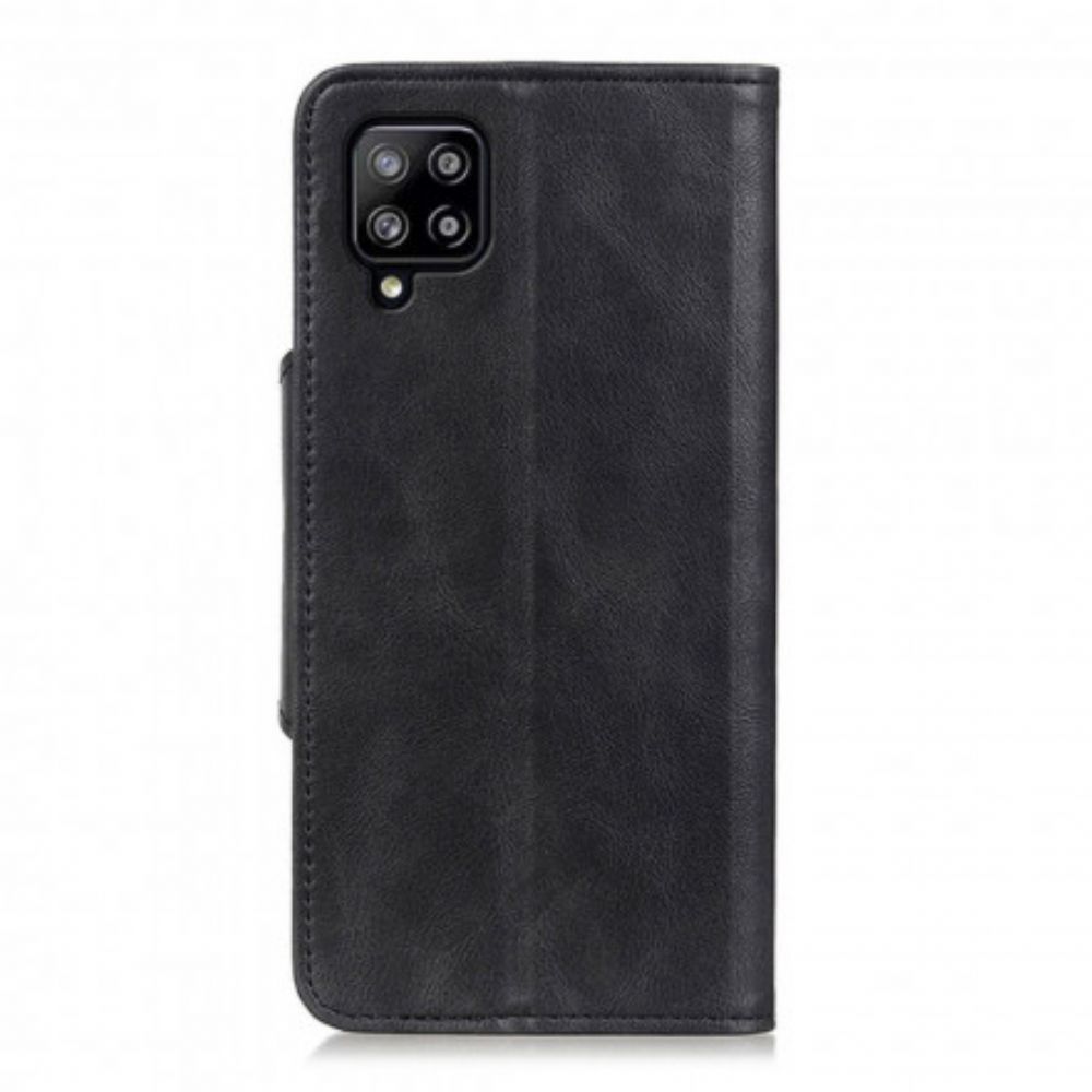 Flip Case voor Samsung Galaxy A22 4G Knoop Van Kunstleer