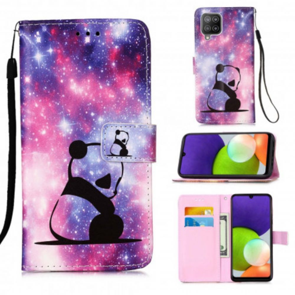 Flip Case voor Samsung Galaxy A22 4G Panda Galaxy