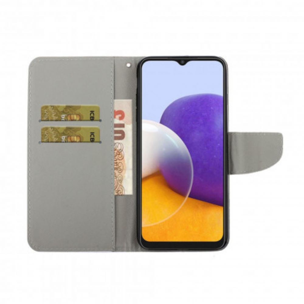 Folio-hoesje voor Samsung Galaxy A22 4G Compleet Met Koord