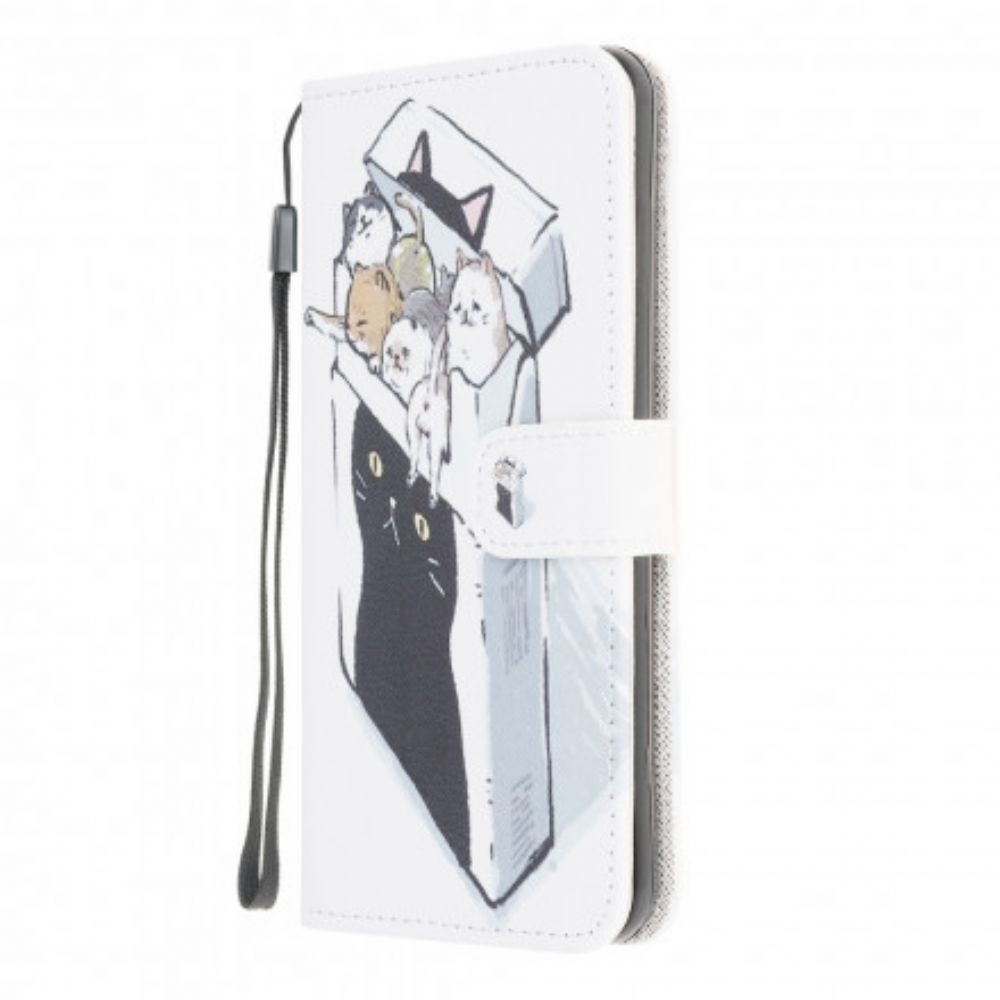 Folio-hoesje voor Samsung Galaxy A22 4G Met Ketting Thong Kat Levering