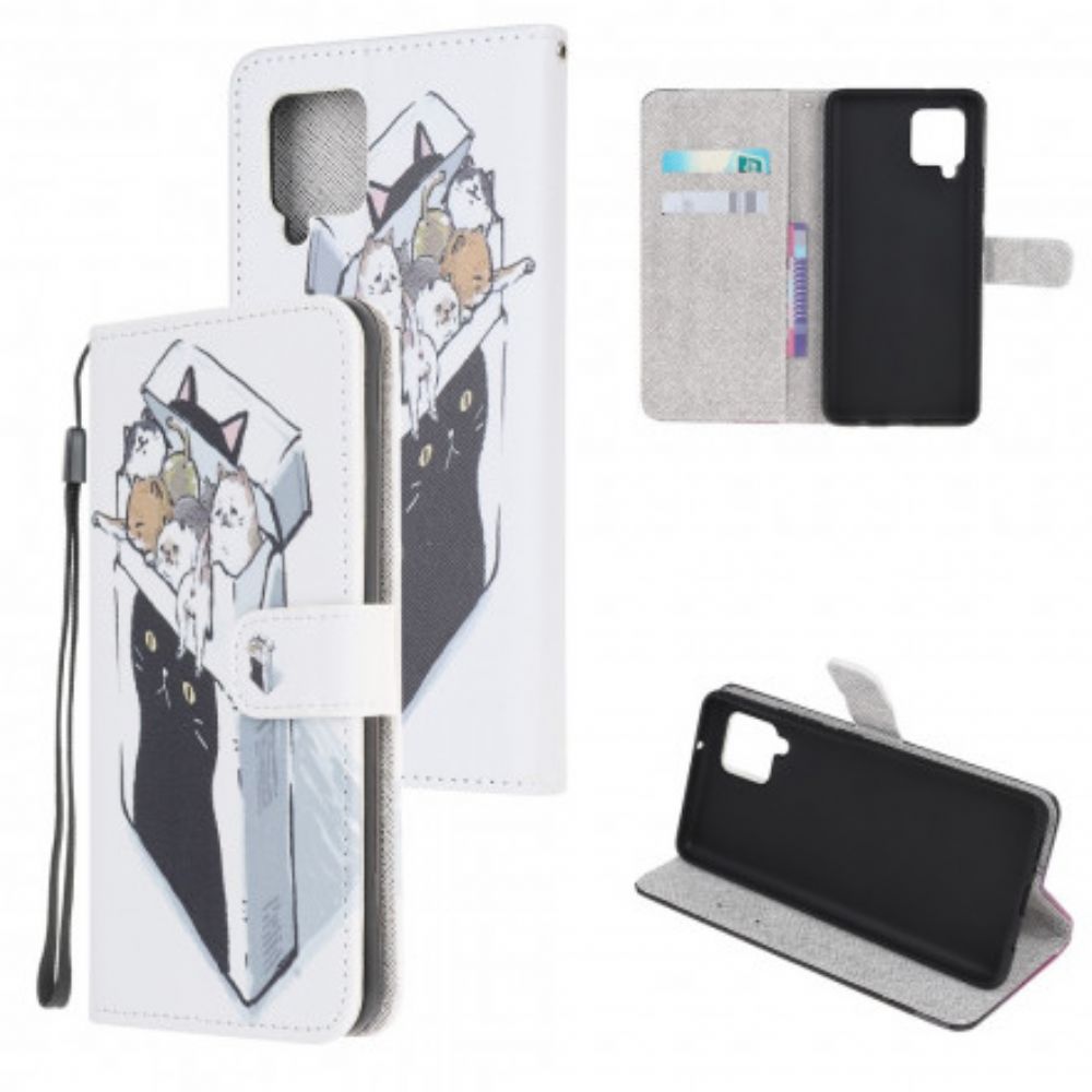 Folio-hoesje voor Samsung Galaxy A22 4G Met Ketting Thong Kat Levering