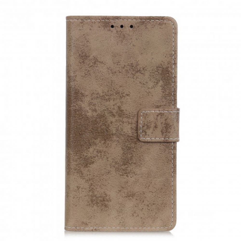 Folio-hoesje voor Samsung Galaxy A22 4G Vintage Leereffect