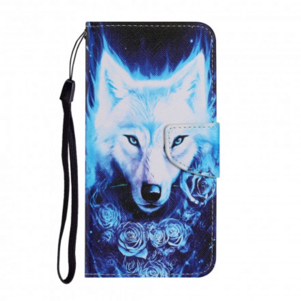 Folio-hoesje voor Samsung Galaxy A22 4G Witte Wolf