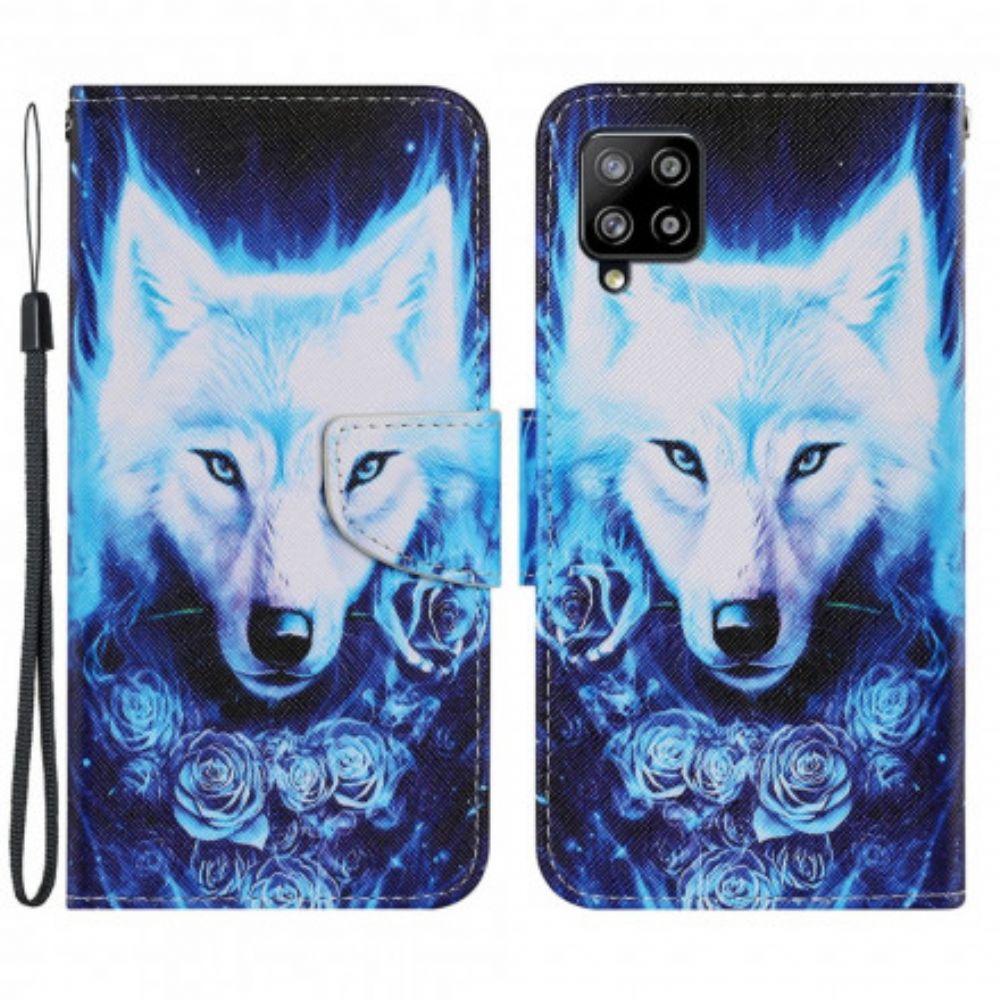 Folio-hoesje voor Samsung Galaxy A22 4G Witte Wolf