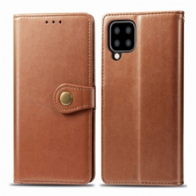 Leren Hoesje voor Samsung Galaxy A22 4G Faux Leder En Vintage Sluiting