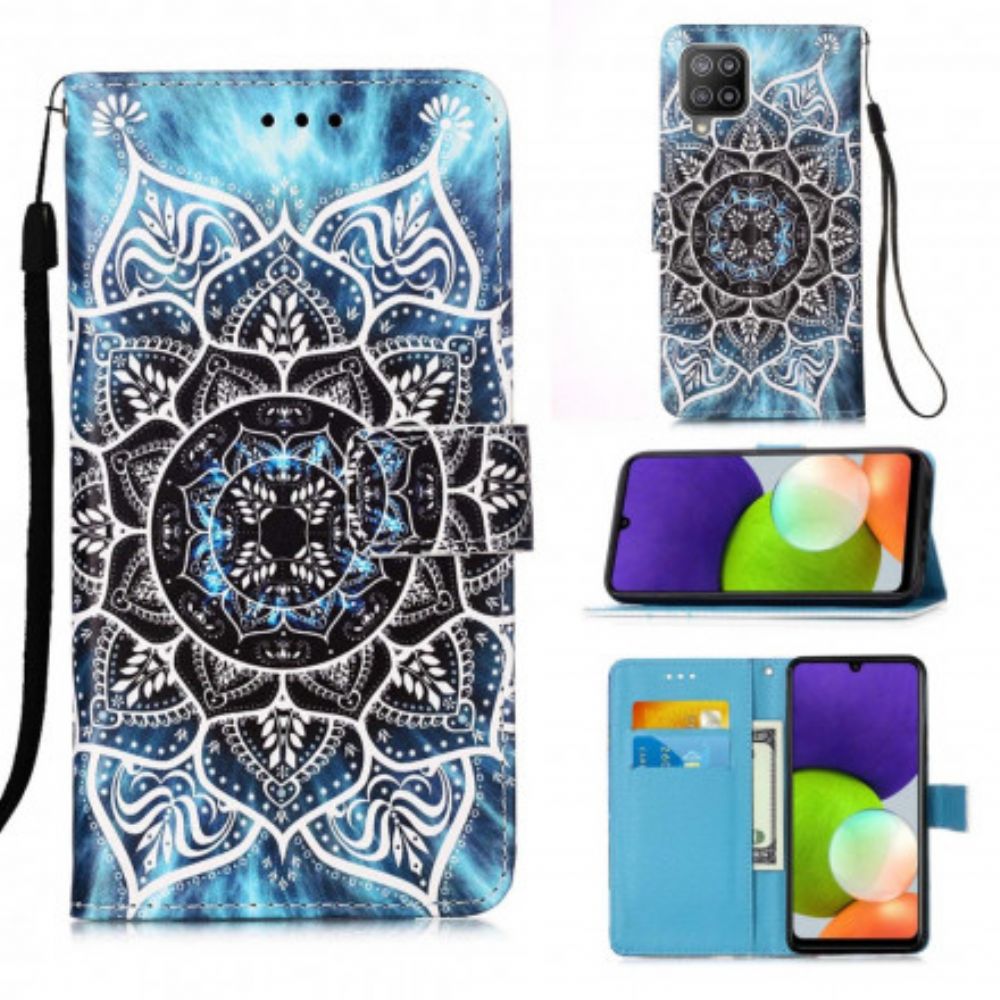 Leren Hoesje voor Samsung Galaxy A22 4G Mandala In De Lucht