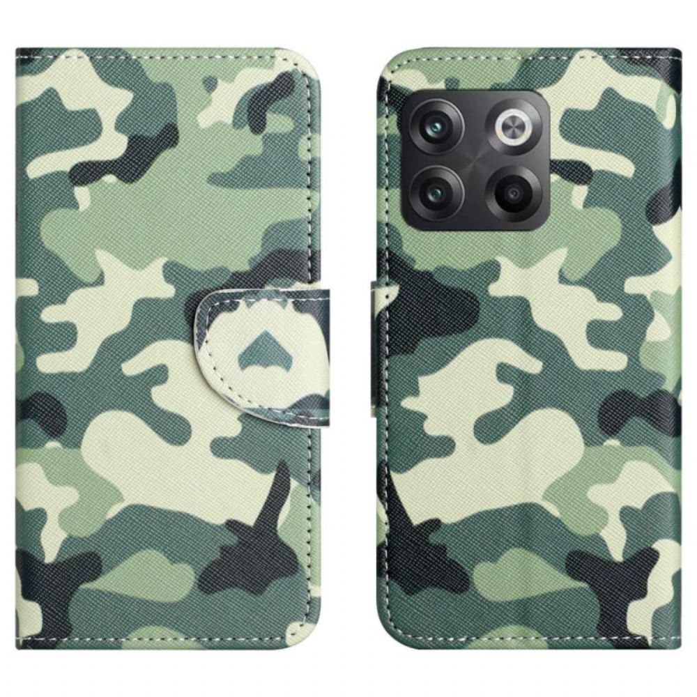 Flip Case voor OnePlus 10T 5G Militaire Camouflage