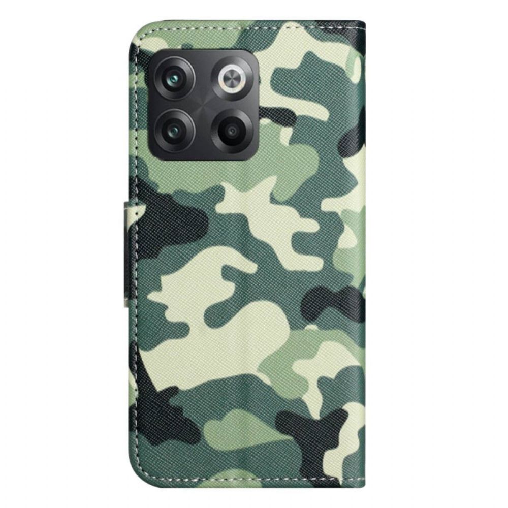 Flip Case voor OnePlus 10T 5G Militaire Camouflage