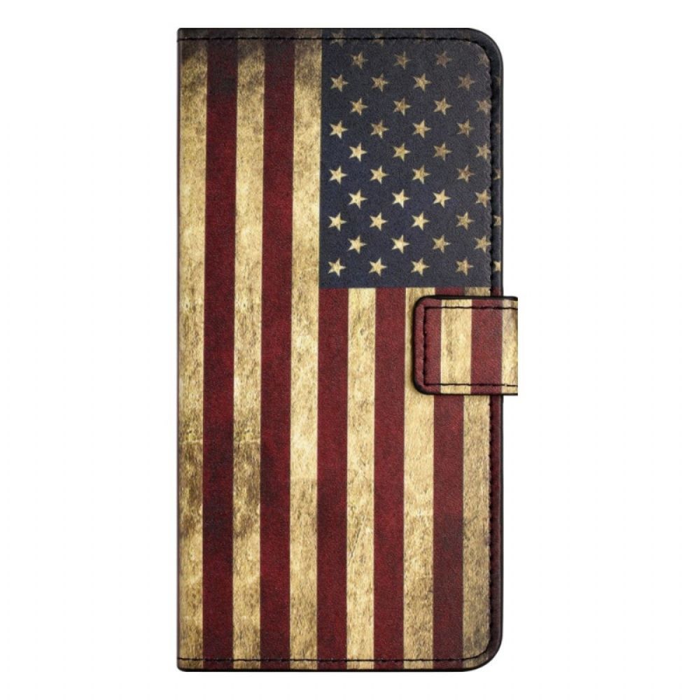 Flip Case voor OnePlus 10T 5G Vintage Amerikaanse Vlag