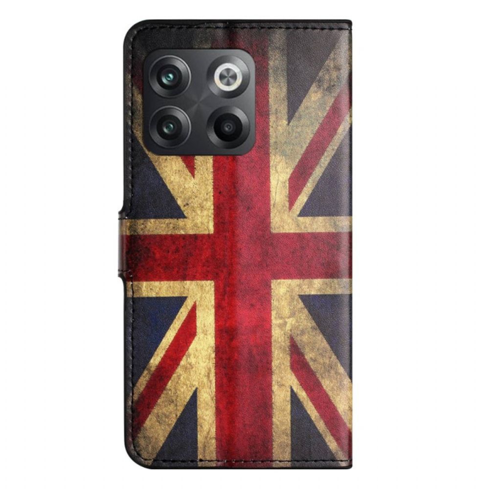 Folio-hoesje voor OnePlus 10T 5G Vintage Britse Vlag