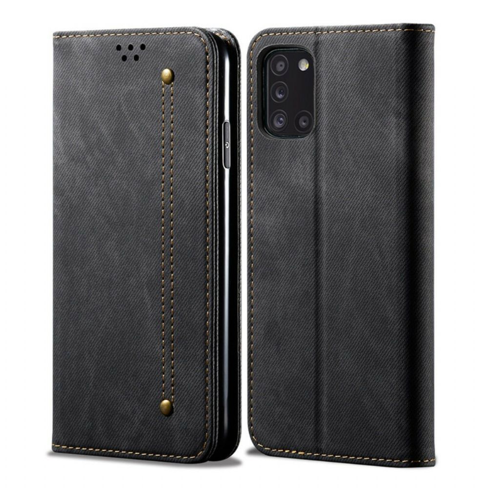 Bescherming Hoesje voor Samsung Galaxy A31 Folio-hoesje Denim Stof