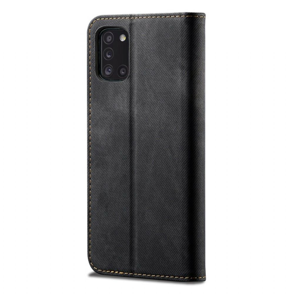 Bescherming Hoesje voor Samsung Galaxy A31 Folio-hoesje Denim Stof