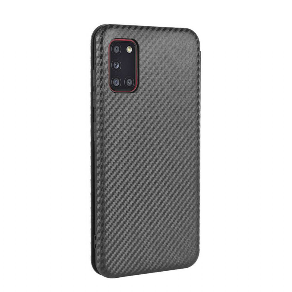 Bescherming Hoesje voor Samsung Galaxy A31 Folio-hoesje Koolstofvezel