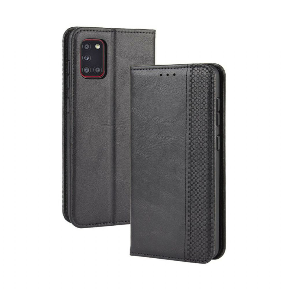 Bescherming Hoesje voor Samsung Galaxy A31 Folio-hoesje Vintage Gestileerd Leereffect