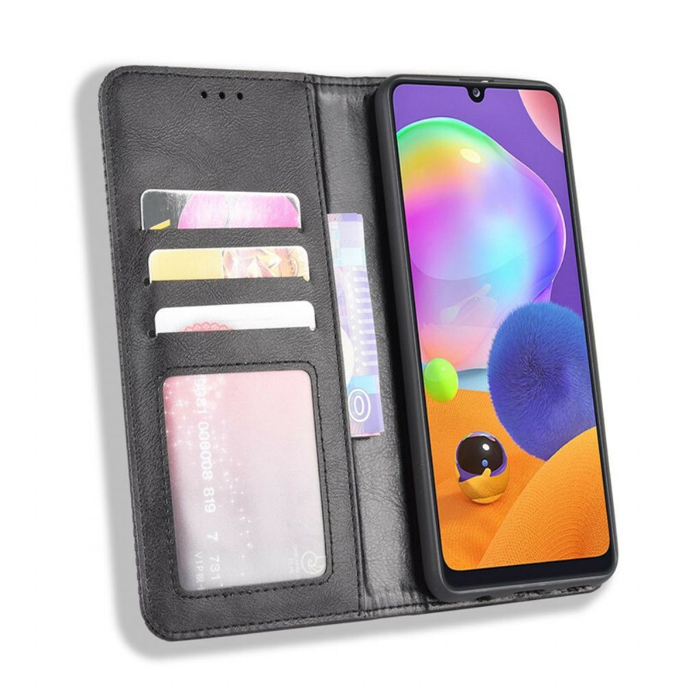 Bescherming Hoesje voor Samsung Galaxy A31 Folio-hoesje Vintage Gestileerd Leereffect