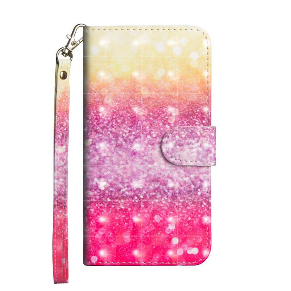 Flip Case voor Samsung Galaxy A31 Magenta Glitterverloop