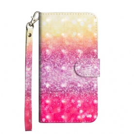 Flip Case voor Samsung Galaxy A31 Magenta Glitterverloop