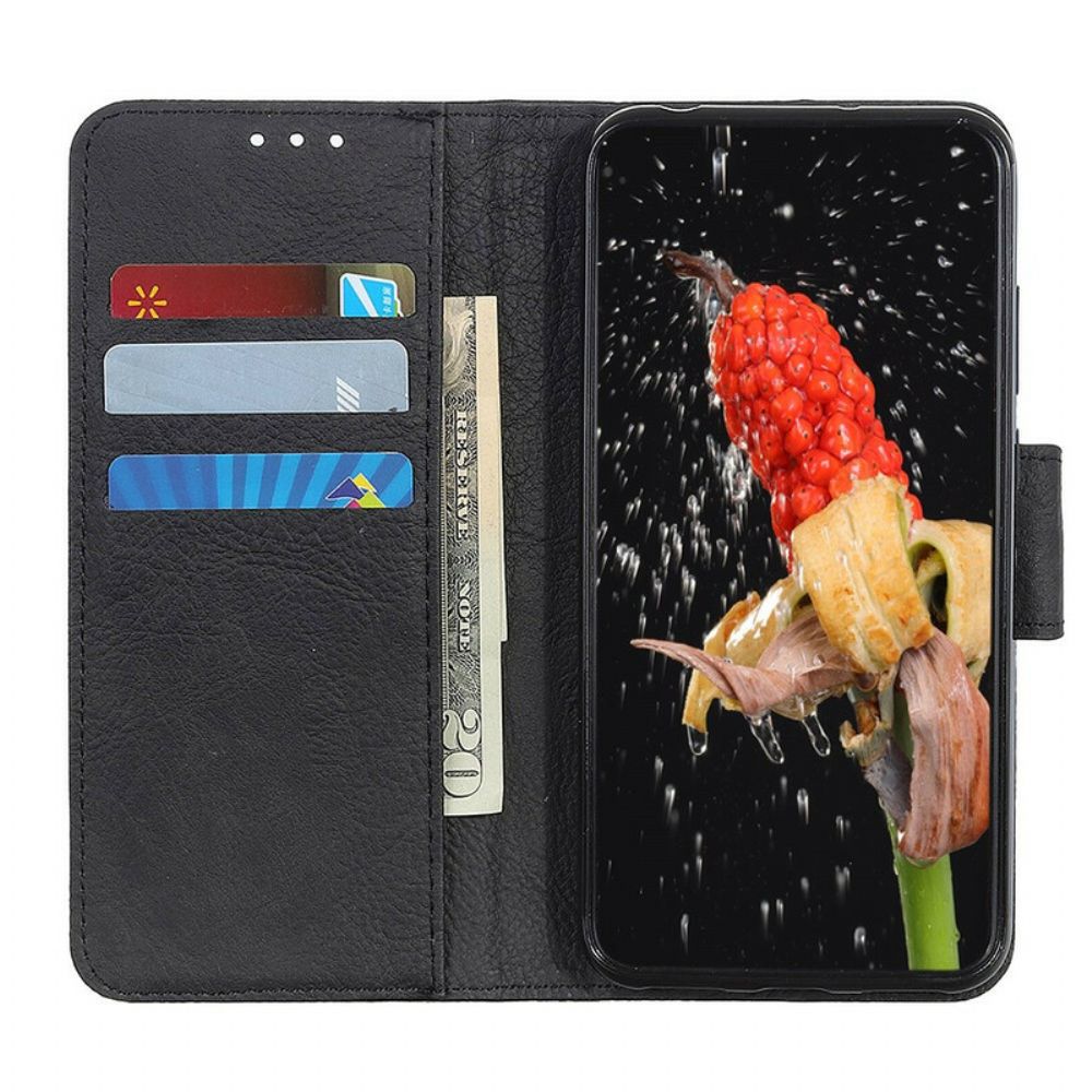 Folio-hoesje voor Samsung Galaxy A31 Mat Lychee Leder Effect