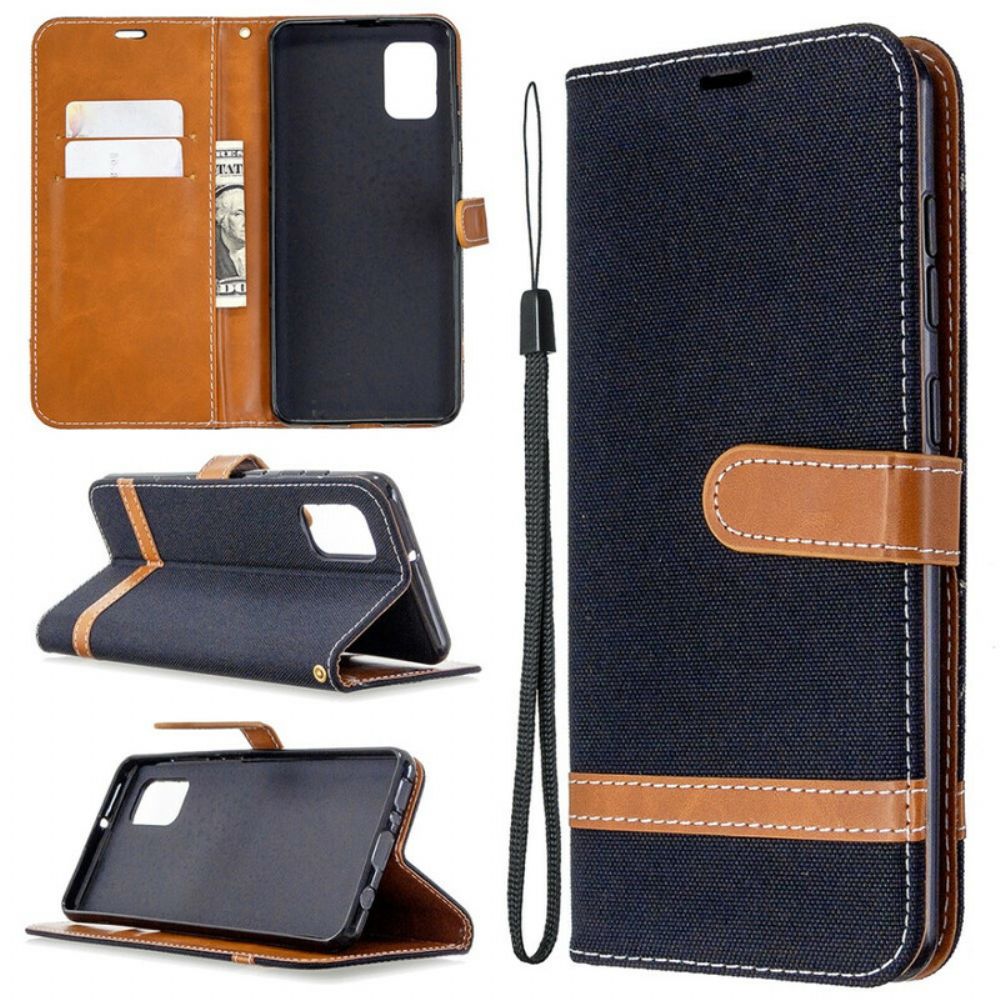 Folio-hoesje voor Samsung Galaxy A31 Met Ketting Stof En Lederlook Band