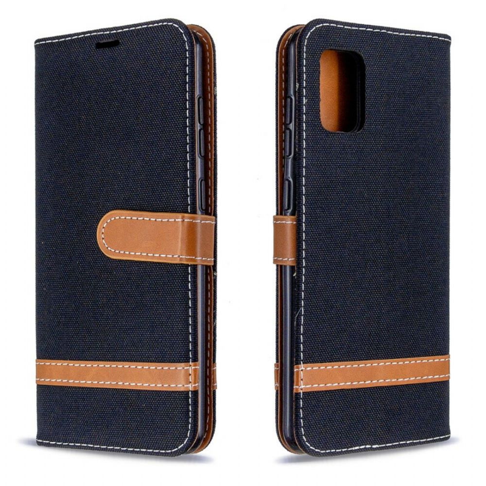 Folio-hoesje voor Samsung Galaxy A31 Met Ketting Stof En Lederlook Band