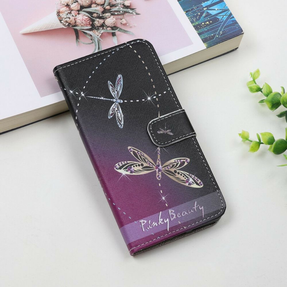 Folio-hoesje voor Samsung Galaxy A31 Met Ketting Thong Libellen