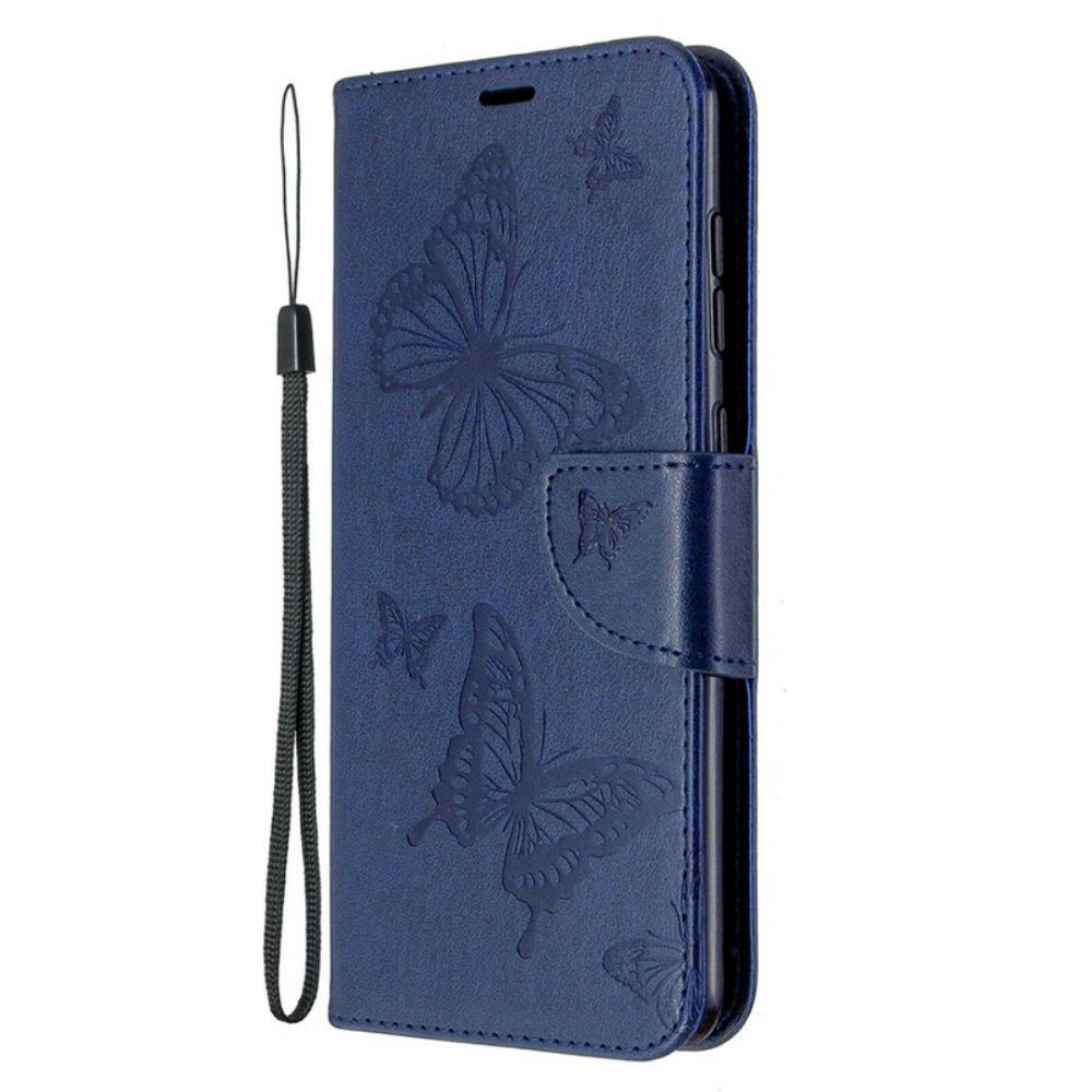 Folio-hoesje voor Samsung Galaxy A31 Vlinders Tijdens De Vlucht Met Lanyard