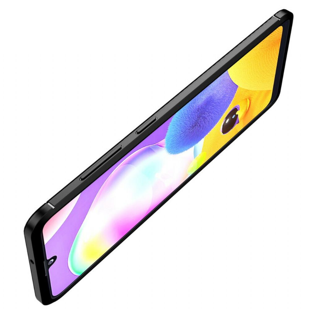 Hoesje voor Samsung Galaxy A31 Flexibele Koolstofvezeltextuur