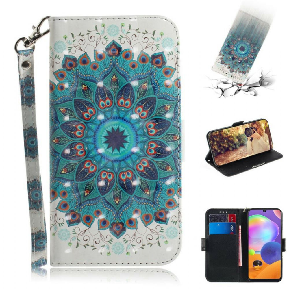 Leren Hoesje voor Samsung Galaxy A31 Met Ketting Meesterlijke Mandala Met Bandjes