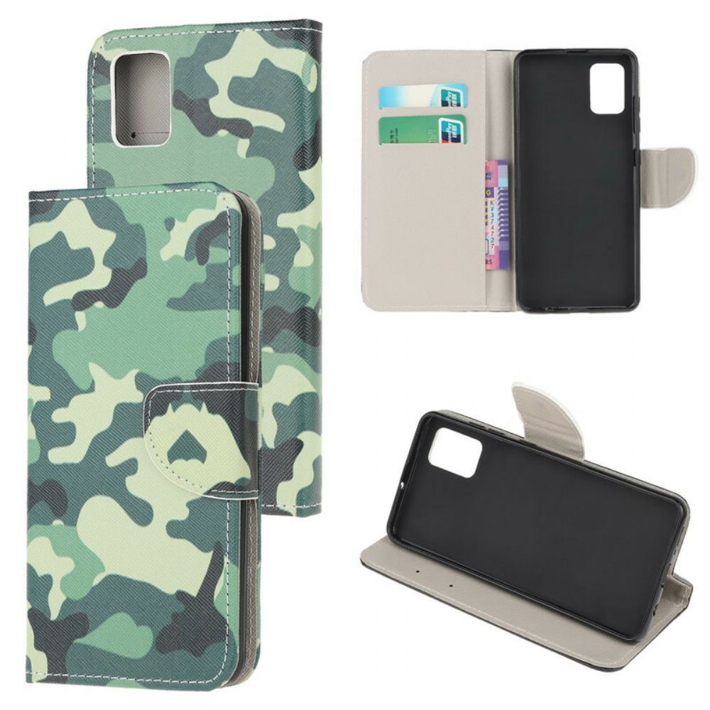 Leren Hoesje voor Samsung Galaxy A31 Militaire Camouflage